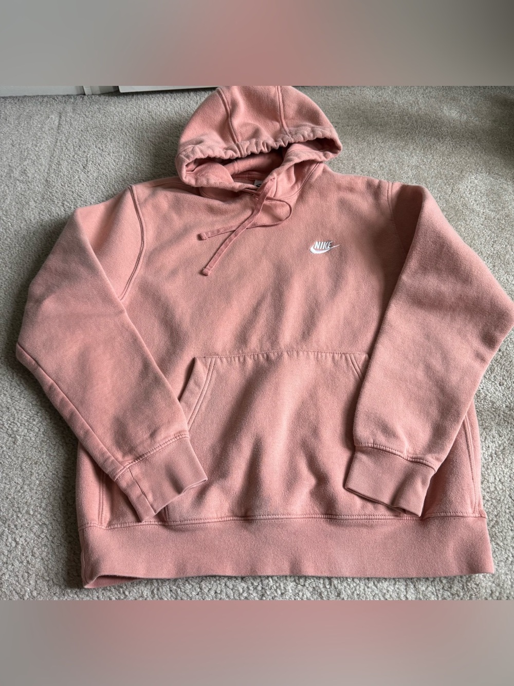 Peach Pink/Orange Nike Club Fleece Pullover Sweatshirt / Hoodie